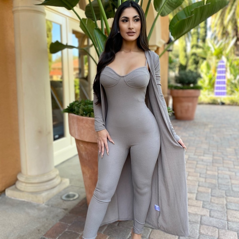 Jumpsuit and cardigan set